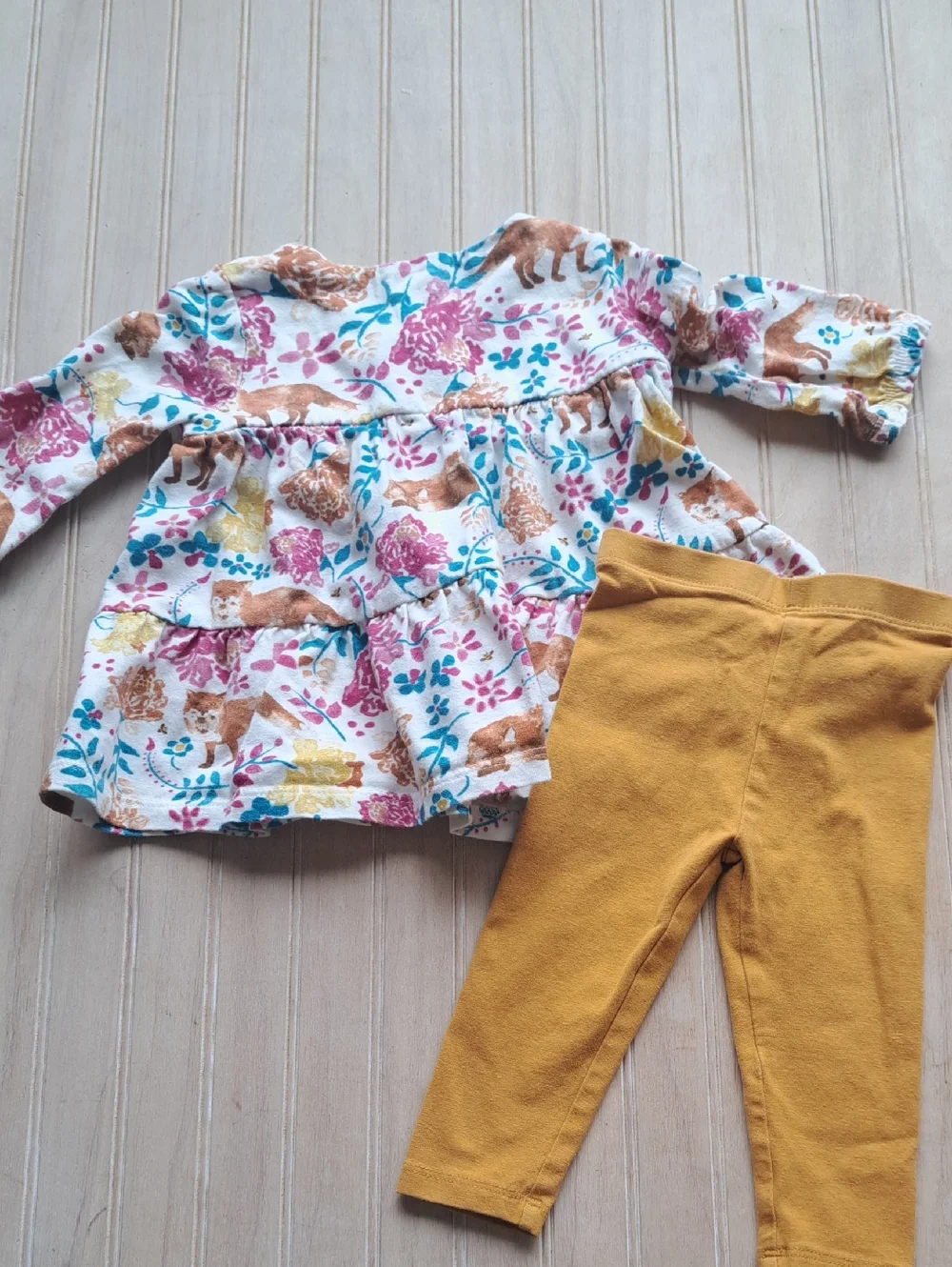 Burt's Bees Baby Organic Cotton Woodland Tunic Dress & Leggings Set Infant Boho
